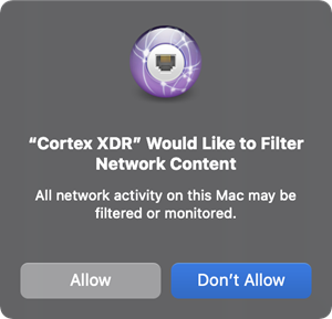 Allow Cortex XDR to filter network content