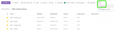 Sharepoint notifications settings page